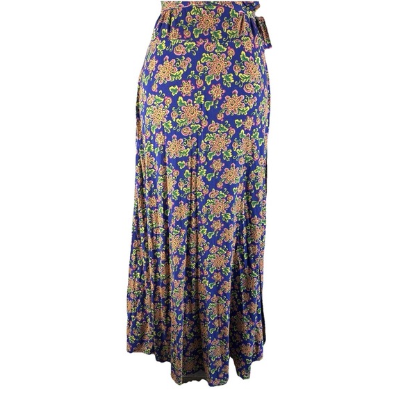 Boden Saskia Wrap Dress 14 Blue Medallion Floral Midi Ruffle Boho Cottagecore - Picture 10 of 16